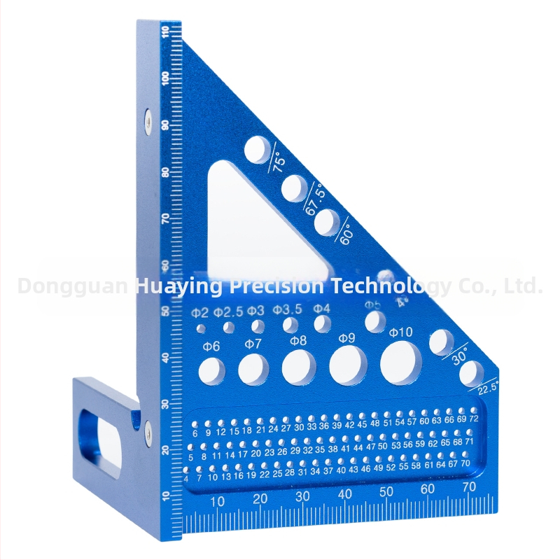Алуминиева сплав дървообработваща линейка за чертане със триъгълник и ъглов измервател