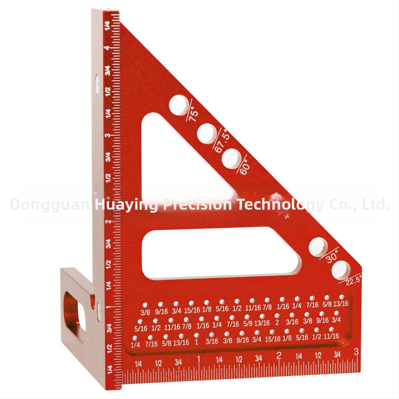 Алуминиева сплав дървообработваща линейка за чертане със триъгълник и ъглов измервател
