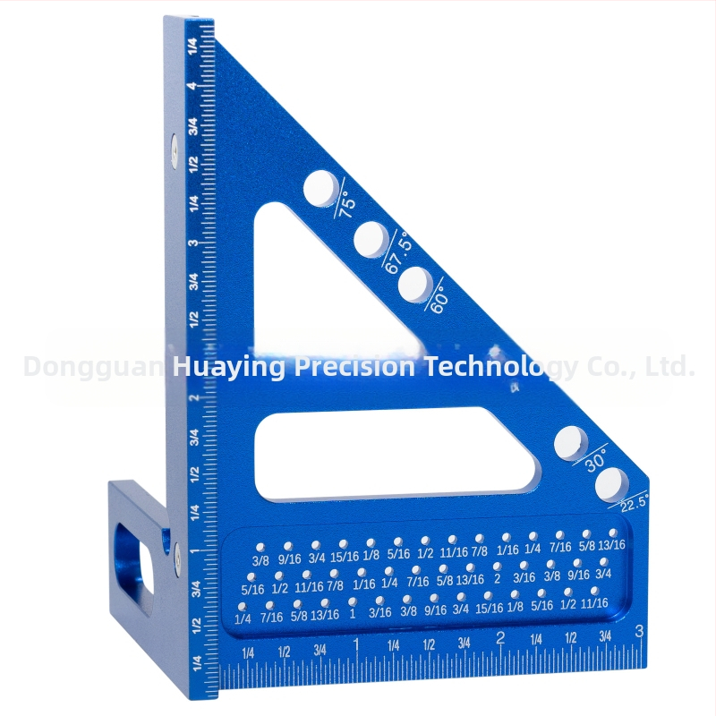 Алуминиева сплав дървообработваща линейка за чертане със триъгълник и ъглов измервател