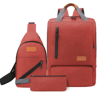 Σετ τριών σακιδίων για ταξίδι με θήκη για φορητό, unisex χαλαρό επιχειρηματικό σακίδιο, ύφασμα Oxford, χωρητικότητα 20–35L, διπλοί ιμάντες ώμου