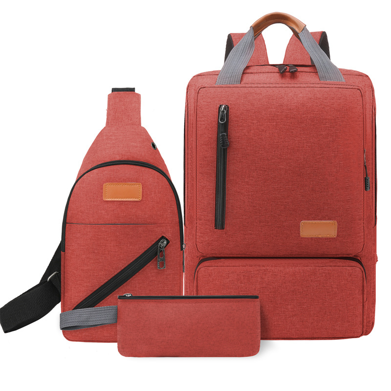 Σετ τριών σακιδίων για ταξίδι με θήκη για φορητό, unisex χαλαρό επιχειρηματικό σακίδιο, ύφασμα Oxford, χωρητικότητα 20–35L, διπλοί ιμάντες ώμου