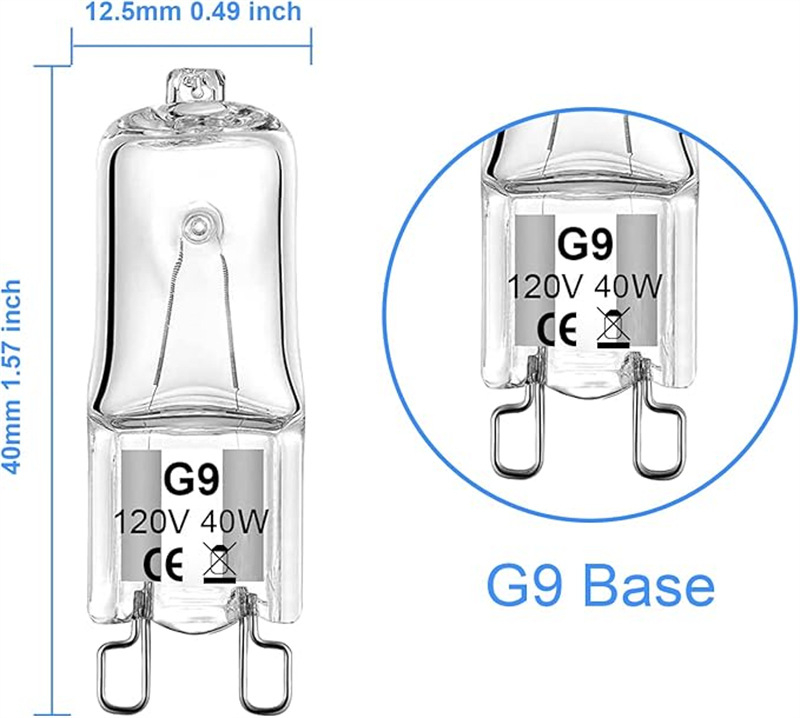 галогенни лампи G4/G8/G9, 12V/120V/220V, 20W/25W/40W, пакет 5 или 10 броя