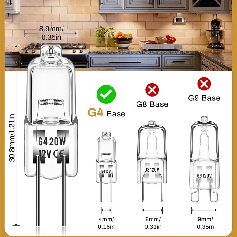 галогенни лампи G4/G8/G9, 12V/120V/220V, 20W/25W/40W, пакет 5 или 10 броя