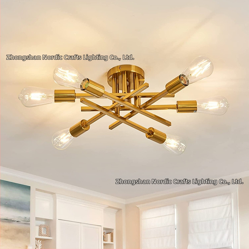 Железен полилей за окачване, многоглав, LED, 220V, модел N-00363