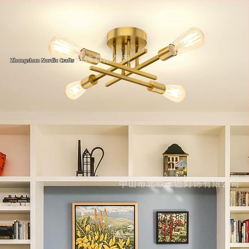 Железен полилей за окачване, многоглав, LED, 220V, модел N-00363