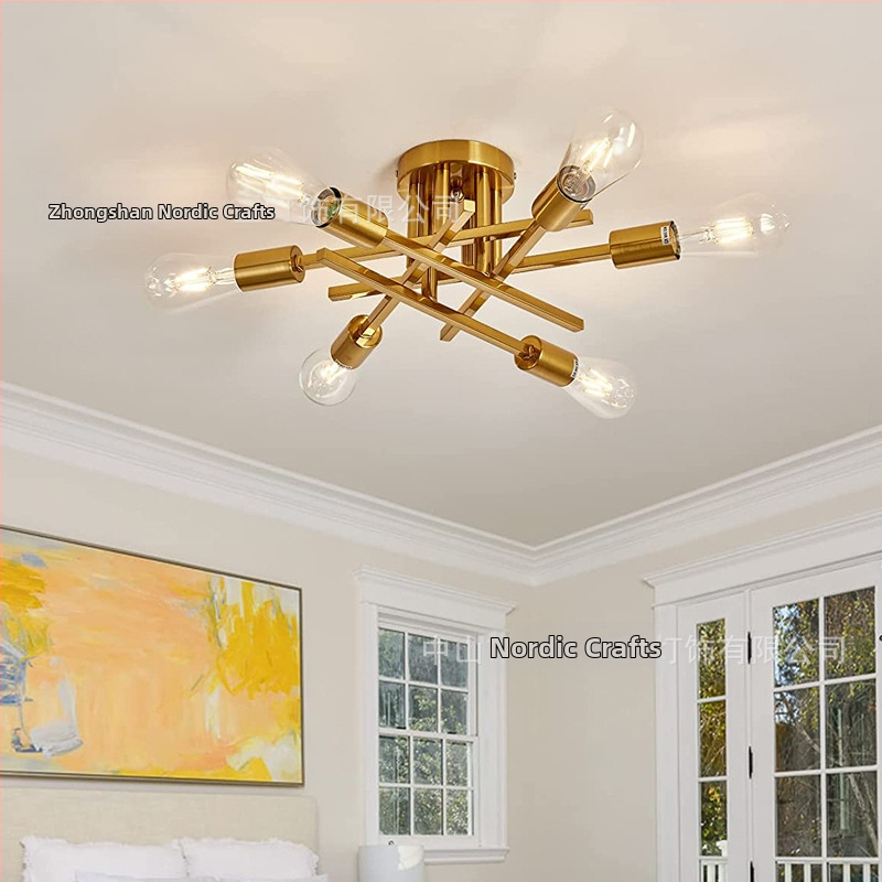 Железен полилей за окачване, многоглав, LED, 220V, модел N-00363