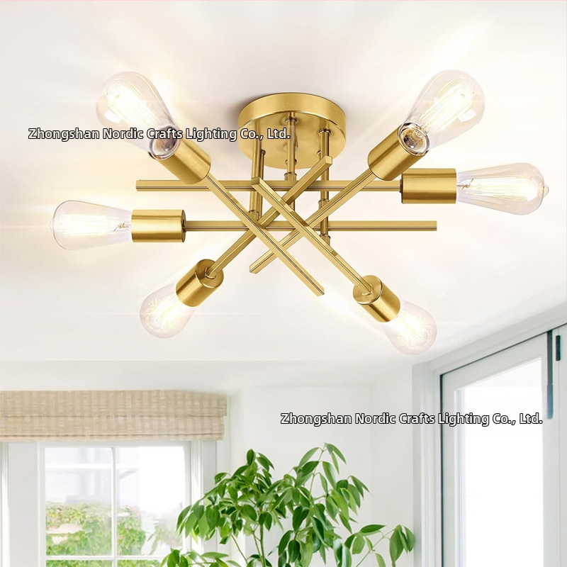 Σιδερένιος κρεμαστός πολυέλαιος, με πολλές κεφαλές, LED, 220V, μοντέλο N-00363