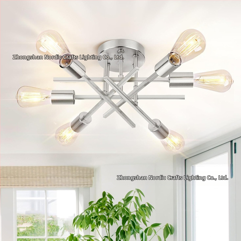 Σιδερένιος κρεμαστός πολυέλαιος, με πολλές κεφαλές, LED, 220V, μοντέλο N-00363