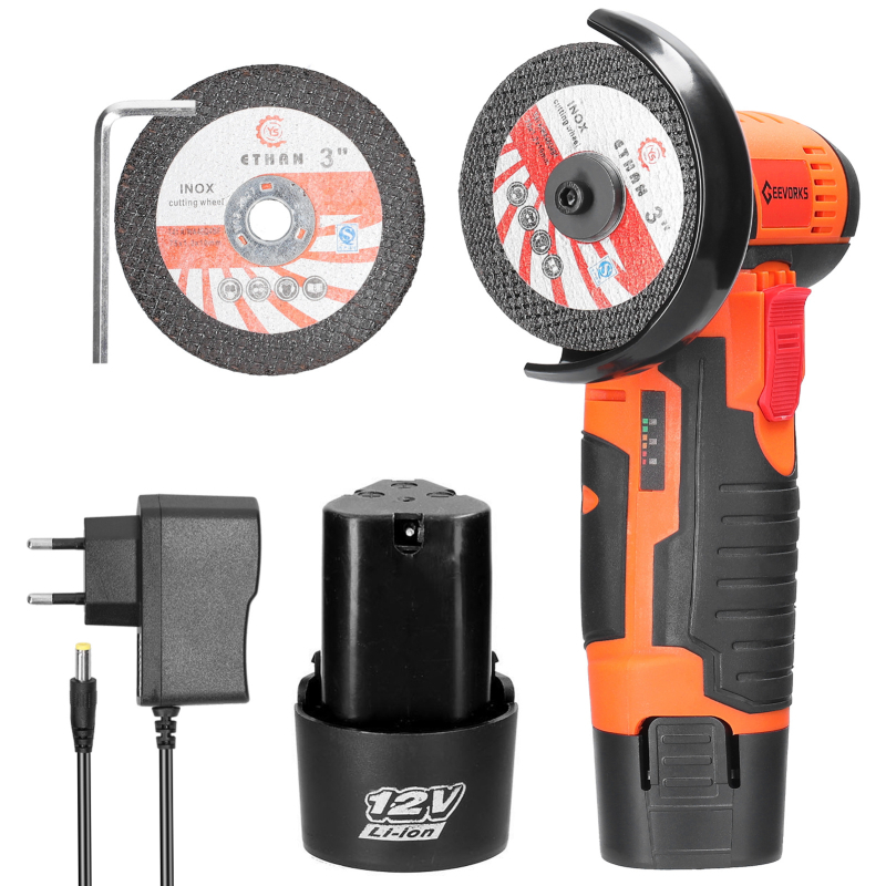 E23258 12V безжичен ъглошлайф с презареждаема Li‑ion батерия