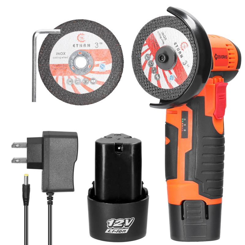 E23258 12V безжичен ъглошлайф с презареждаема Li‑ion батерия