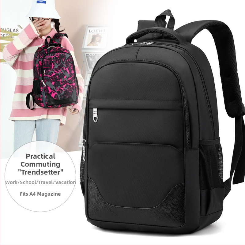 Rucsac unisex din nylon pentru studenți – design urban minimalist, capacitate 36–55L, poate găzdui laptop de 14 inch, model geometric