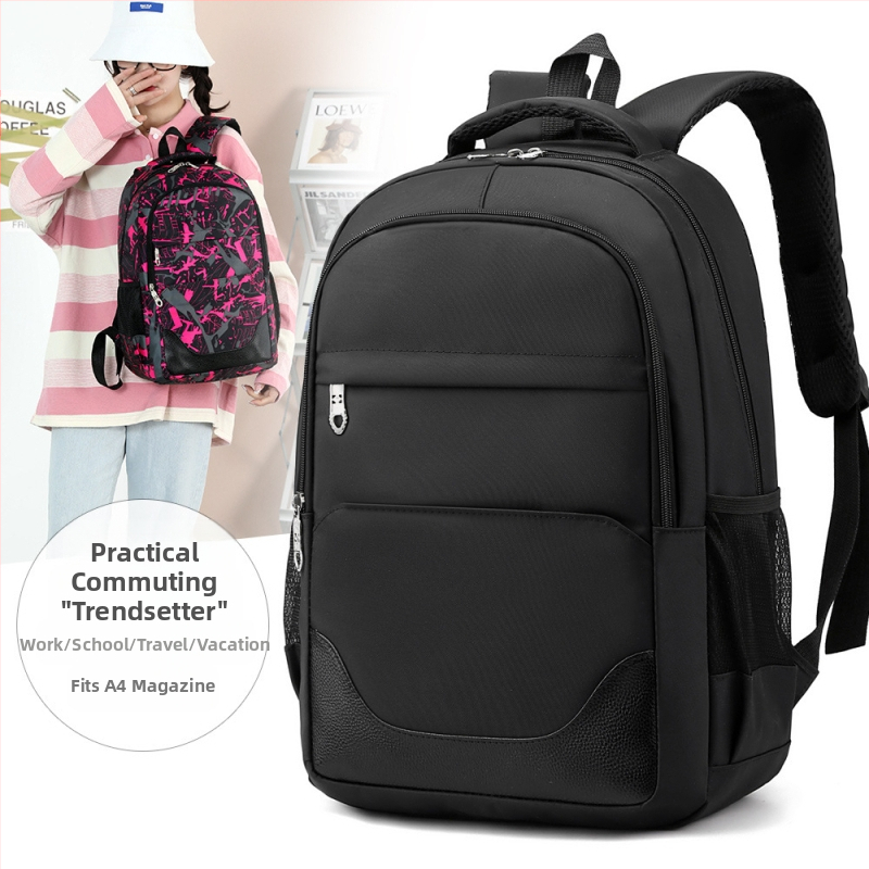 Rucsac unisex din nylon pentru studenți – design urban minimalist, capacitate 36–55L, poate găzdui laptop de 14 inch, model geometric