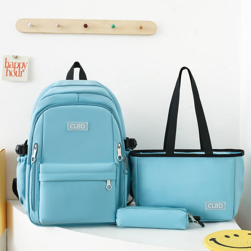 Rucsac școlar unisex din nailon, impermeabil, rezistent la uzură, reduce încărcarea și oferă susținere pentru coloana, căptușeală din poliester, design monocrom