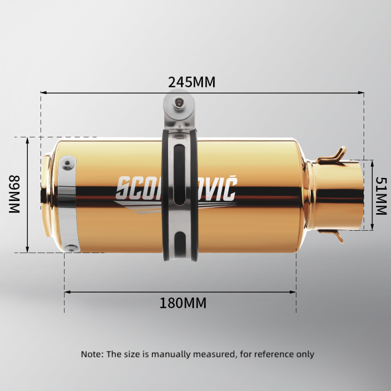 Motocikla izplūdes silenciators, nerūsējošais tērauds, augstas temperatūras izturība, ikdienas braukšanai (Nerūsējošais tērauds; Augstas temperatūras izturība; Ikdienas braukšanai)