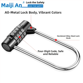 Μηχανική κλειδαριά με κωδικό από ψευδάργύρου κράμα, μοντέλο ZCU9541-9544, πάχος 5 mm της ράβδου κλειδώματος, απόσταση 36 mm μεταξύ ράβδων, κατάλληλη για ντουλάπια αρχείων, ντουλάπια και τσάντες γυμναστηρίου