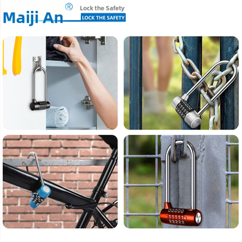 Μηχανική κλειδαριά με κωδικό από ψευδάργύρου κράμα, μοντέλο ZCU9541-9544, πάχος 5 mm της ράβδου κλειδώματος, απόσταση 36 mm μεταξύ ράβδων, κατάλληλη για ντουλάπια αρχείων, ντουλάπια και τσάντες γυμναστηρίου