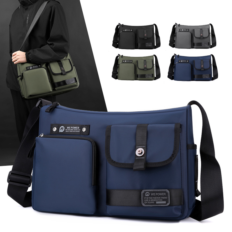 Vīriešu pleca soma, neilons, ūdensizturīga, poliesteres oderējums, liela ietilpība, brīvā laika ceļojumiem