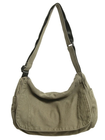 MJH Τσάντα από καμβά με φερμουάρ, αστικός μινιμαλισμός, μορφή dumpling, μεσαίου μεγέθους, εσωτερικές θήκες για κινητό και ταυτότητα, επένδυση πολυεστέρα