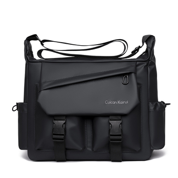 Vīriešu plecu soma – ūdensnecaurlaidīga, liela ietilpība, korejiešu stila modes, ultra viegla, nodilumizturīga (Materiāls: ādas plēve; Odere: poliesters; Ūdensnecaurlaidība; Ultra vieglums; Nodiluma izturība)