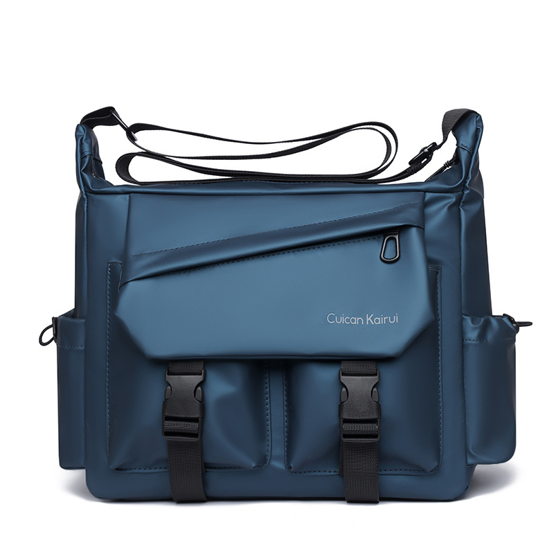 Vīriešu plecu soma – ūdensnecaurlaidīga, liela ietilpība, korejiešu stila modes, ultra viegla, nodilumizturīga (Materiāls: ādas plēve; Odere: poliesters; Ūdensnecaurlaidība; Ultra vieglums; Nodiluma izturība)