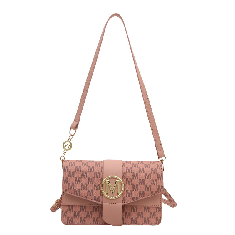 Geantă crossbody din PU, stil street, formă orizontală pătrată, închidere magnetică, curea de umăr simplă