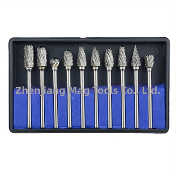 10 vnt. rotacinių failų rinkinys su vieno ir dviejų griovių, kieto lydinio volframo plieno frezavimo įrankis, CNC įrankis frezavimui, tinka plienui ir aliuminiui