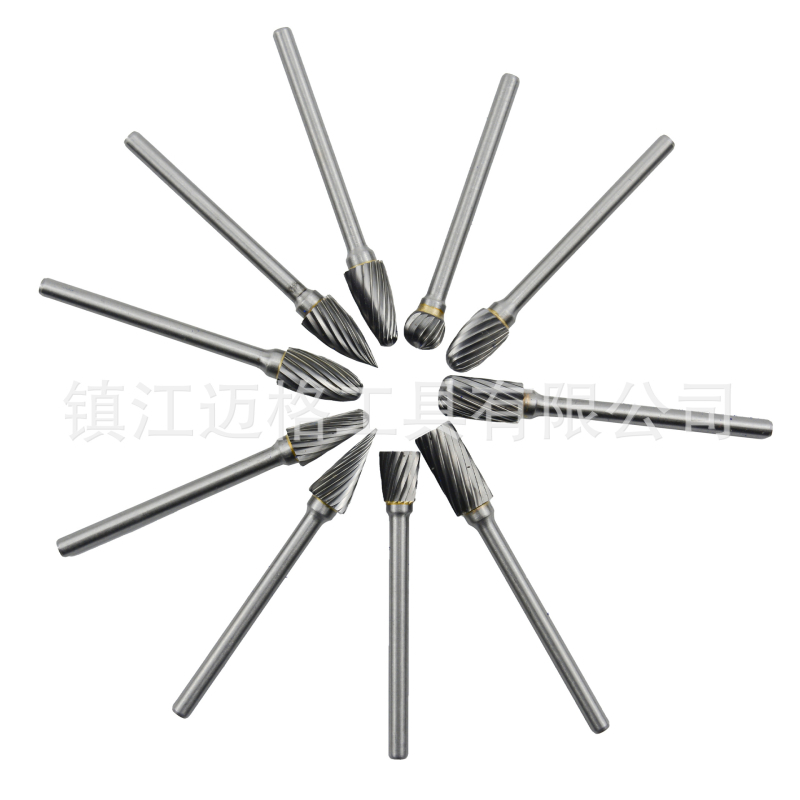 10 vnt. rotacinių failų rinkinys su vieno ir dviejų griovių, kieto lydinio volframo plieno frezavimo įrankis, CNC įrankis frezavimui, tinka plienui ir aliuminiui