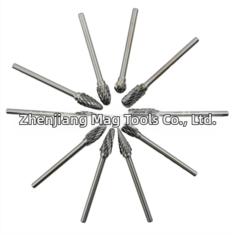 Набор от 10 ротиращи фрези с единични и двойни канали, твърдосплавна фреза за CNC машини, за обработка на стомана и алуминий