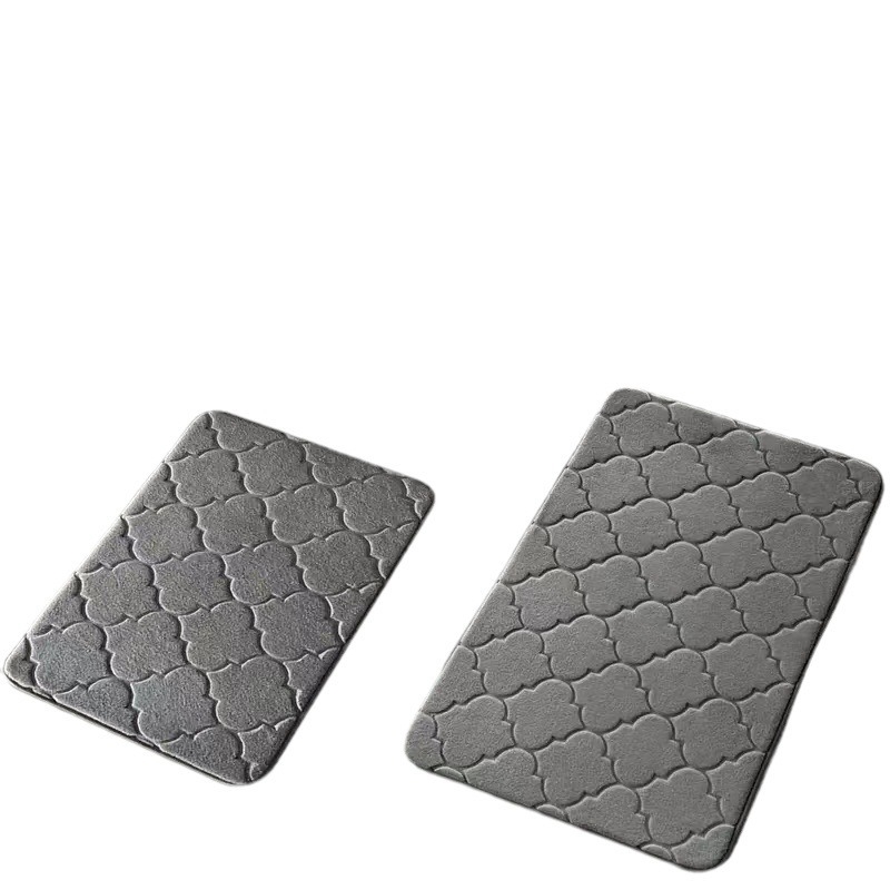 Covoraș de baie antiderapant din poliester, cu relief, formă pătrată, model solid, potrivit pentru baie, hol și balcon, stil modern minimalist