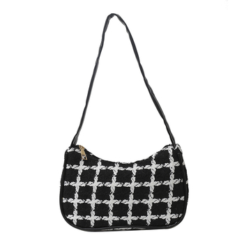 Pečių rankinė, gatvės stiliaus, kanvas medžiaga, horizontali kvadratinė forma, užtrauktukas, telefono kišenė