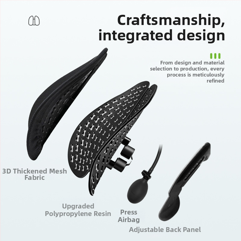 Лумбална опора за офис стол - пълнеж от паметен памук, калъф полиестер, едноцветна, подходяща за всички сезони, универсална съвместимост