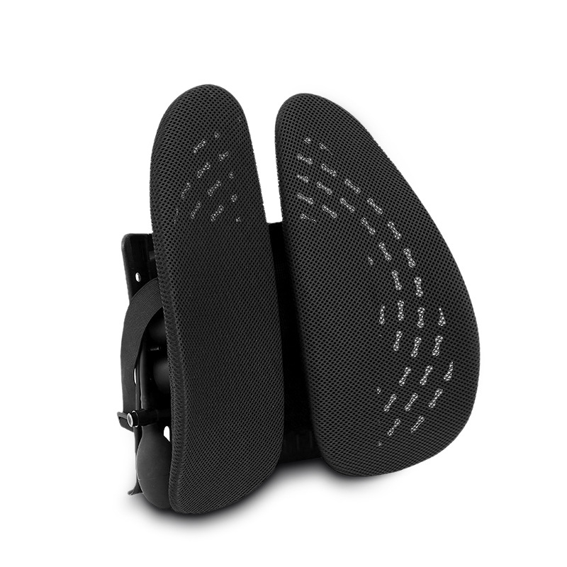 Лумбална опора за офис стол - пълнеж от паметен памук, калъф полиестер, едноцветна, подходяща за всички сезони, универсална съвместимост