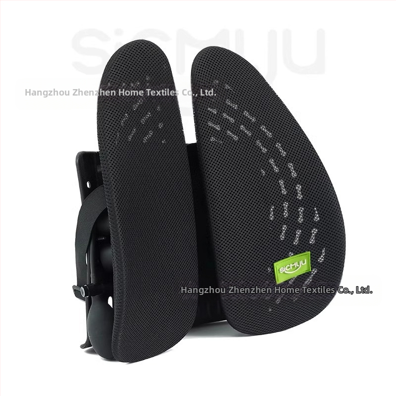 Лумбална опора за офис стол - пълнеж от паметен памук, калъф полиестер, едноцветна, подходяща за всички сезони, универсална съвместимост