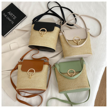 Ženska PU bucket torbica s poklopcem, gradski stil, vertikalni kvadratni oblik, zatvarač, poliester podstava