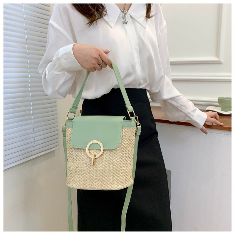 Ženska PU bucket torbica s poklopcem, gradski stil, vertikalni kvadratni oblik, zatvarač, poliester podstava