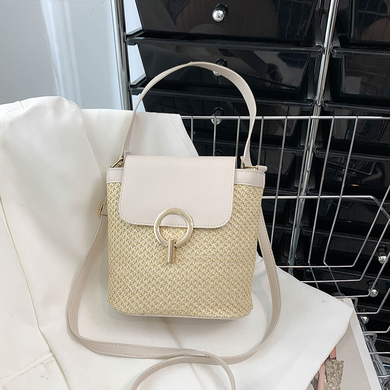 Ženska PU bucket torbica s poklopcem, gradski stil, vertikalni kvadratni oblik, zatvarač, poliester podstava