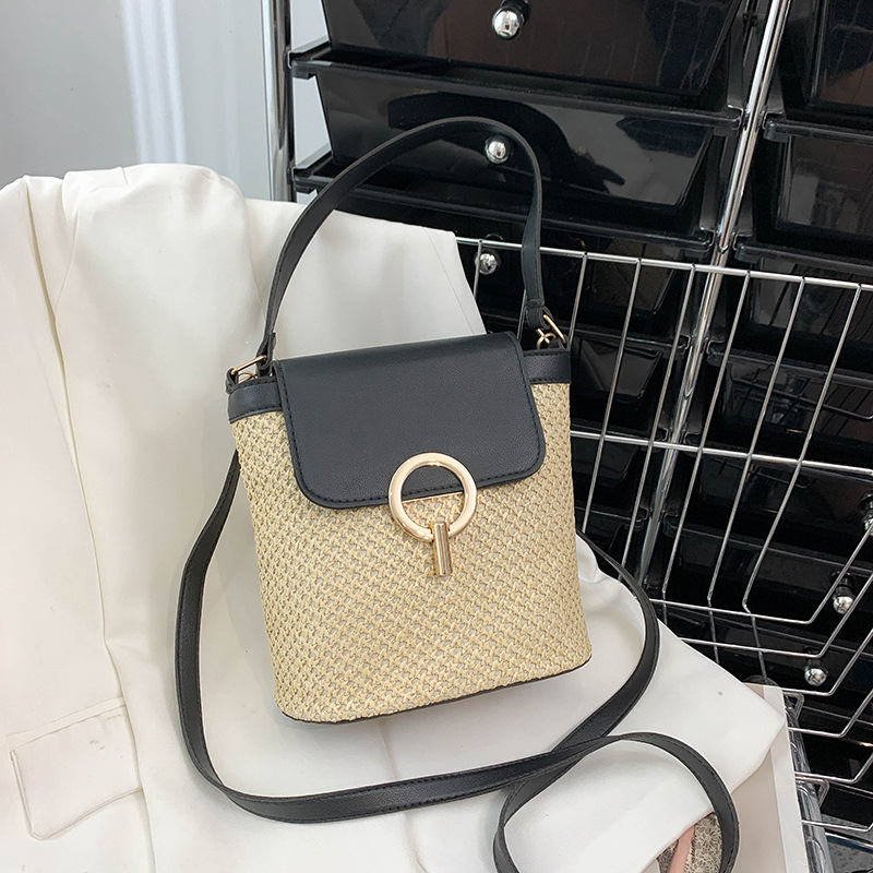 Ženska PU bucket torbica s poklopcem, gradski stil, vertikalni kvadratni oblik, zatvarač, poliester podstava