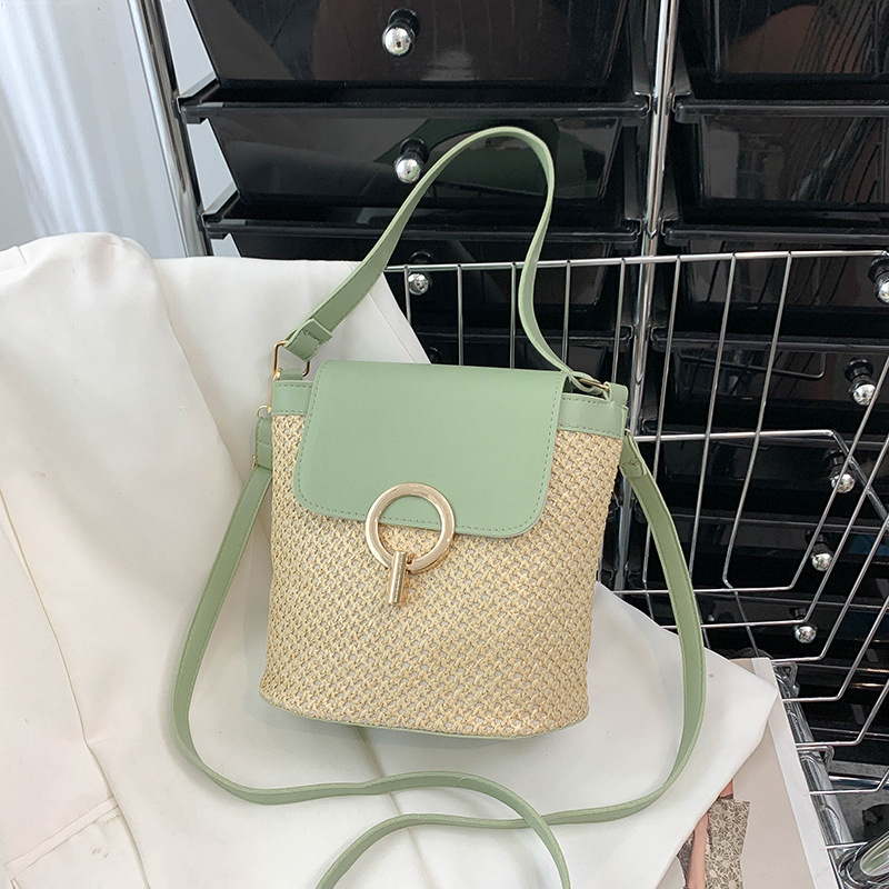 Ženska PU bucket torbica s poklopcem, gradski stil, vertikalni kvadratni oblik, zatvarač, poliester podstava