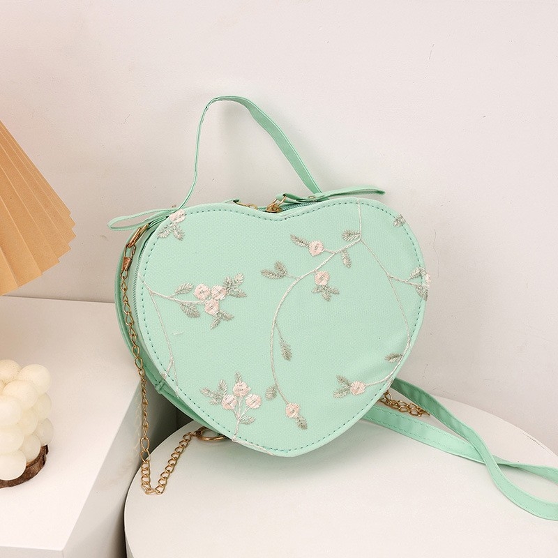 Širdies formos PU rankinė su nėrinių raštu, maža kosmetikos rankinė, pamušalas nailonas, užtrauktukas, vidinė ID kišenė