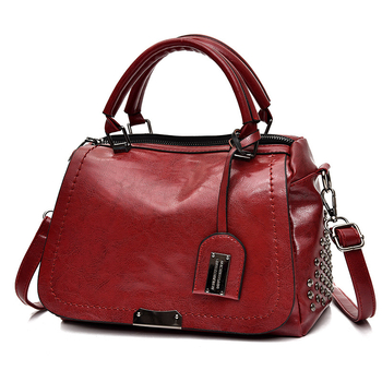 Γυναικεία Тσάντα Χιαστί - PU Δέρμα, Boston Στυλ, Κλείσιμο με Φερμουάρ, Εξωτερικό με Μορφή Μαξιλαριού, Πολυεστερική Επένδυση