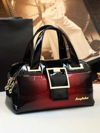 Ženska torbica od PU kože, Boston torba, jastučast oblik, zatvarač, poliester podstava, inspirirano književno-umjetničkim stilom