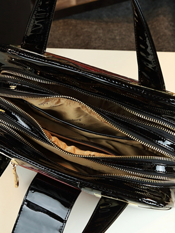 Ženska torbica od PU kože, Boston torba, jastučast oblik, zatvarač, poliester podstava, inspirirano književno-umjetničkim stilom