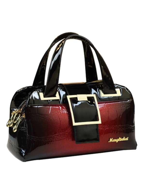 Ženska torbica od PU kože, Boston torba, jastučast oblik, zatvarač, poliester podstava, inspirirano književno-umjetničkim stilom