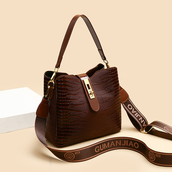 Τσάντα bucket PU δέρμα, κλείσιμο με καπάκι, εσωτερικά τσεπάκια: φερμουάρ, θήκη τηλεφώνου και ID