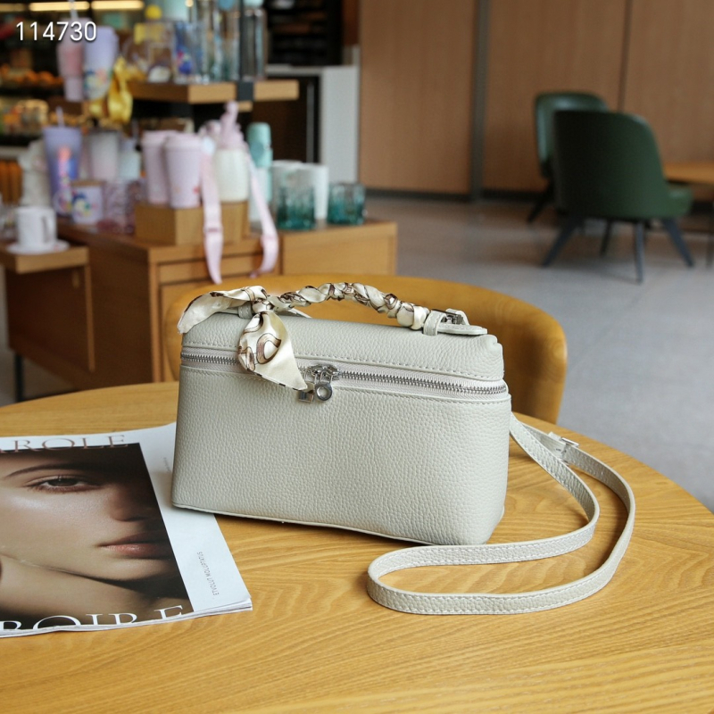 Gențiță de machiaj din piele autentică, formă pătrată orizontală, închidere cu fermoar, buzunar interior cu fermoar și buzunar pentru telefon, stil Street Trend