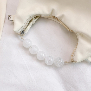 Τσαντάκι-κούβα με χάντρες και αλυσίδα, PU υλικό, επένδυση πολυεστέρα, θήκη για κινητό