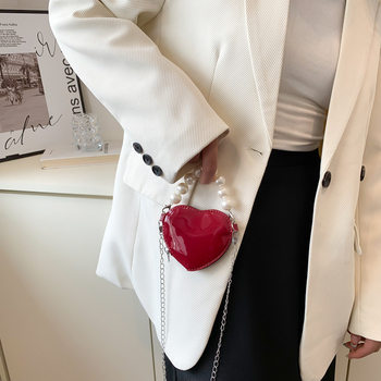 Ženska torbica — gradska jednostavnost, PU koža, torbica stil shell, srcolik oblik, zatvarač