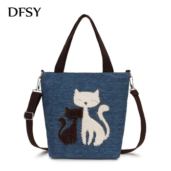 Moterų crossbody krepšys iš drobės su gyvūnų raštu, užtrauktukas, vertikalios kvadrato formos