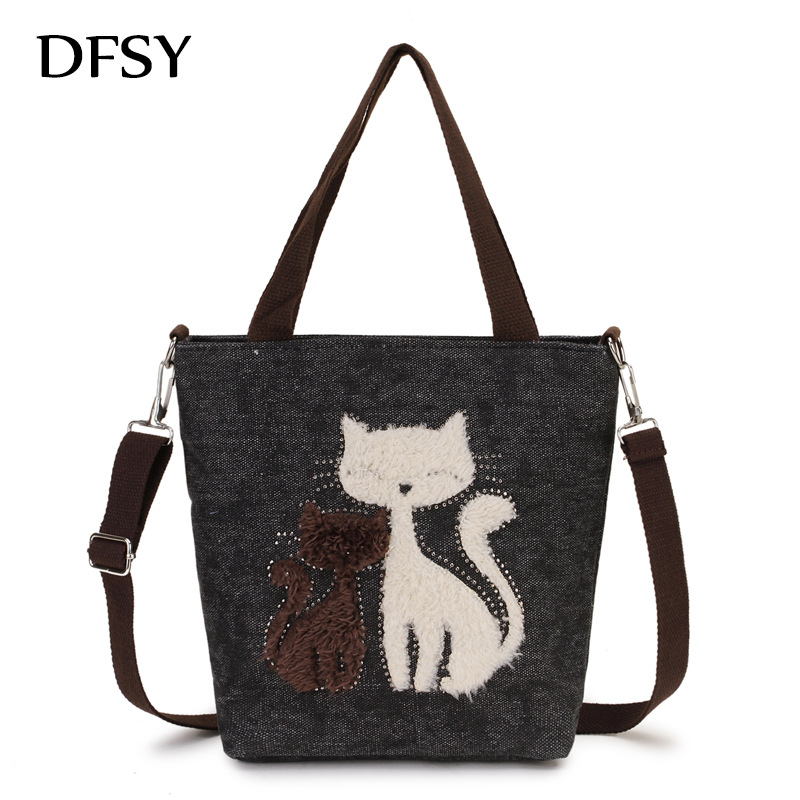 Moterų crossbody krepšys iš drobės su gyvūnų raštu, užtrauktukas, vertikalios kvadrato formos