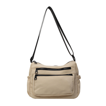 Τσάντα ώμου από καμβά σε street style, μικρού τετράγωνου σχήματος, με φερμουάρ, επένδυση πολυεστέρα